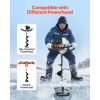 Ice Auger Drill Bit, 8" Dia. High-Strength Steel Ice Fishing Augers, Weather-Resistant Spiral Drill Bits Replacement with Center Tip