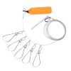 Fishing Lock Buckle with Reel Stainless Steel Lanyard Live Fish Lock Belt Fishing Tackle Stringer Fishing Lock Fish Buckle Tools