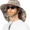 Wide Brim Sun Hat with Neck Flap, UPF50+ Hiking Safari Fishing Hat for Men Women, Sun Protection Beach Hat