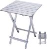 3 in 1 Folding Camping Table, Stool, and Footrest, Lightweight Portable up to 300 LBS, Easy to Carry for Beach, Fishing, Trip, Picnic, Lawn