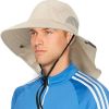 Wide Brim Sun Hat with Neck Flap, UPF50+ Hiking Safari Fishing Hat for Men Women, Sun Protection Beach Hat