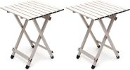 3 in 1 Folding Camping Table, Stool, and Footrest, Lightweight Portable up to 300 LBS, Easy to Carry for Beach, Fishing, Trip, Picnic, Lawn