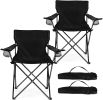 Foldable Camping Chair Set of 2, Folding Camp Chairs for Adults, Large Portable Lawn Chair for Outdoors Fishing, Hiking, Travel, Picnic, Beach