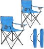 Foldable Camping Chair Set of 2, Folding Camp Chairs for Adults, Large Portable Lawn Chair for Outdoors Fishing, Hiking, Travel, Picnic, Beach