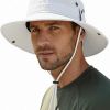 Wide Brim Sun Hat for Men, Outdoor Fishing & Hiking Hat UPF 50+, Boonie Hat with Chin Strap, Quick Dry