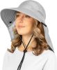 Wide Brim Sun Hat with Neck Flap, UPF50+ Hiking Safari Fishing Hat for Men Women, Sun Protection Beach Hat