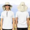 Wide Brim Sun Hat with Neck Flap, UPF50+ Hiking Safari Fishing Hat for Men Women, Sun Protection Beach Hat