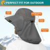 Wide Brim Sun Hat with Neck Flap, UPF50+ Hiking Safari Fishing Hat for Men Women, Sun Protection Beach Hat
