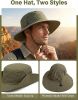 Wide Brim Sun Hat for Men, Outdoor Fishing & Hiking Hat UPF 50+, Boonie Hat with Chin Strap, Quick Dry