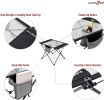 3 in 1 Folding Camping Table, Stool, and Footrest, Lightweight Portable up to 300 LBS, Easy to Carry for Beach, Fishing, Trip, Picnic, Lawn