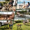 3 in 1 Folding Camping Table, Stool, and Footrest, Lightweight Portable up to 300 LBS, Easy to Carry for Beach, Fishing, Trip, Picnic, Lawn