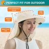 Wide Brim Sun Hat with Neck Flap, UPF50+ Hiking Safari Fishing Hat for Men Women, Sun Protection Beach Hat