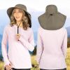 Wide Brim Sun Hat with Neck Flap, UPF50+ Hiking Safari Fishing Hat for Men Women, Sun Protection Beach Hat