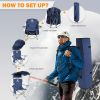 Oversized Camping Chair with Canopy Heavy Duty Folding Outdoor Chair with Armrest Cup Holder and Carry Bag Portable Camp Chair for Beach Fishing Picni