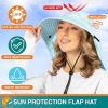 Wide Brim Sun Hat with Neck Flap, UPF50+ Hiking Safari Fishing Hat for Men Women, Sun Protection Beach Hat