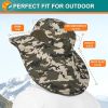 Wide Brim Sun Hat with Neck Flap, UPF50+ Hiking Safari Fishing Hat for Men Women, Sun Protection Beach Hat
