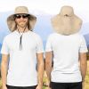 Wide Brim Sun Hat with Neck Flap, UPF50+ Hiking Safari Fishing Hat for Men Women, Sun Protection Beach Hat