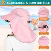 Wide Brim Sun Hat with Neck Flap, UPF50+ Hiking Safari Fishing Hat for Men Women, Sun Protection Beach Hat