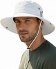 Wide Brim Sun Hat for Men, Outdoor Fishing & Hiking Hat UPF 50+, Boonie Hat with Chin Strap, Quick Dry